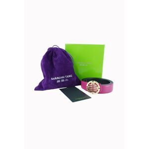 Shanghai Tang Pink / Black Bi-Color Leather Belt